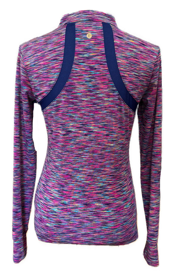 EP NY Women's Rainbow Horizontal Line Patterned Golf Pullover Size XS