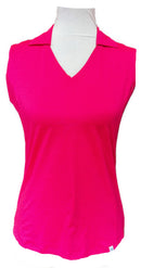 Lady Hagen Solid Heather V-Neck Sleeveless Polo Size XS-1