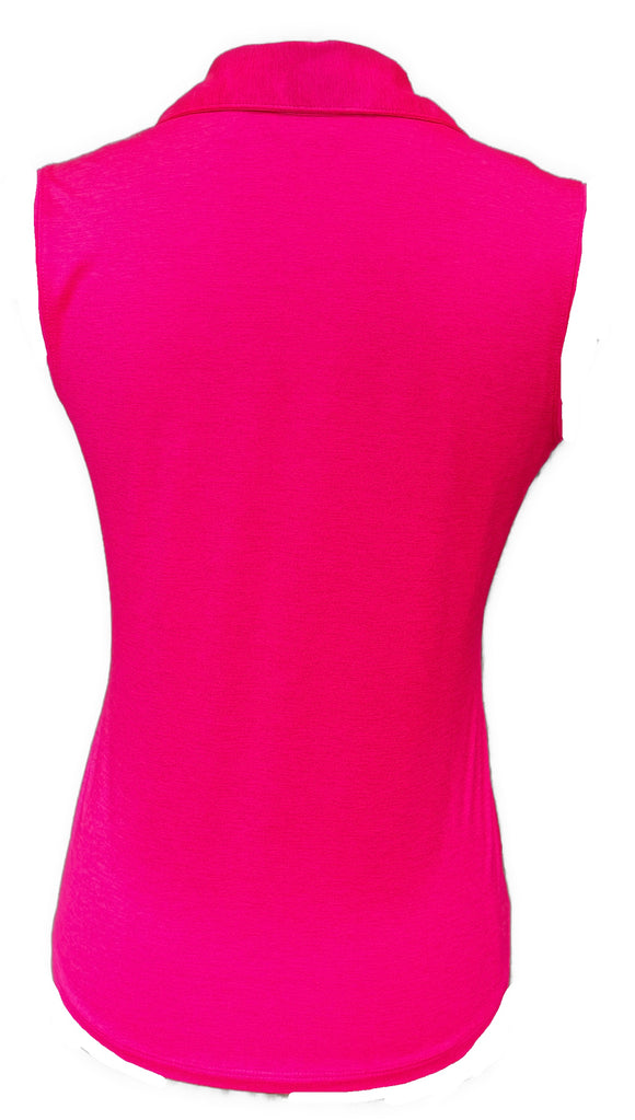 Lady Hagen Solid Heather V-Neck Sleeveless Polo Size XS