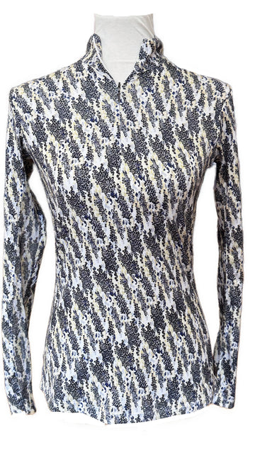 EP NY Mini Leopard Print Blue, Black & Yellow Sun Shirt Size XS