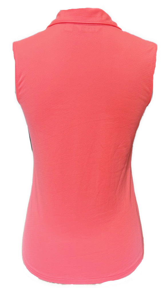 Lady Hagen Solid Heather V-Neck Sleeveless Polo Size XS