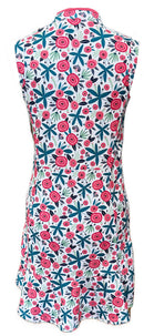 Bermuda Sands Floral Print Dress w/ Indian Lake Logo Size S-2
