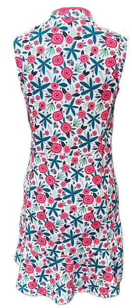 Bermuda Sands Floral Print Dress w/ Indian Lake Logo Size S - 0