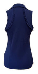 Lilly Pulitzer Luxletic Navy Sleeveless Polo w/ Ruffles Size S-2