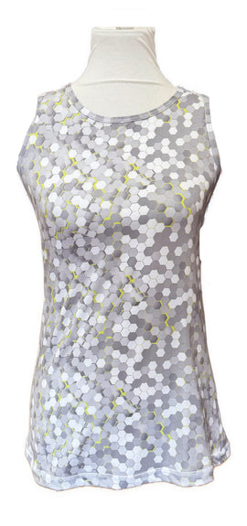 New Sofibella Gray Hexagon Tennis Tank Size S MSP$60