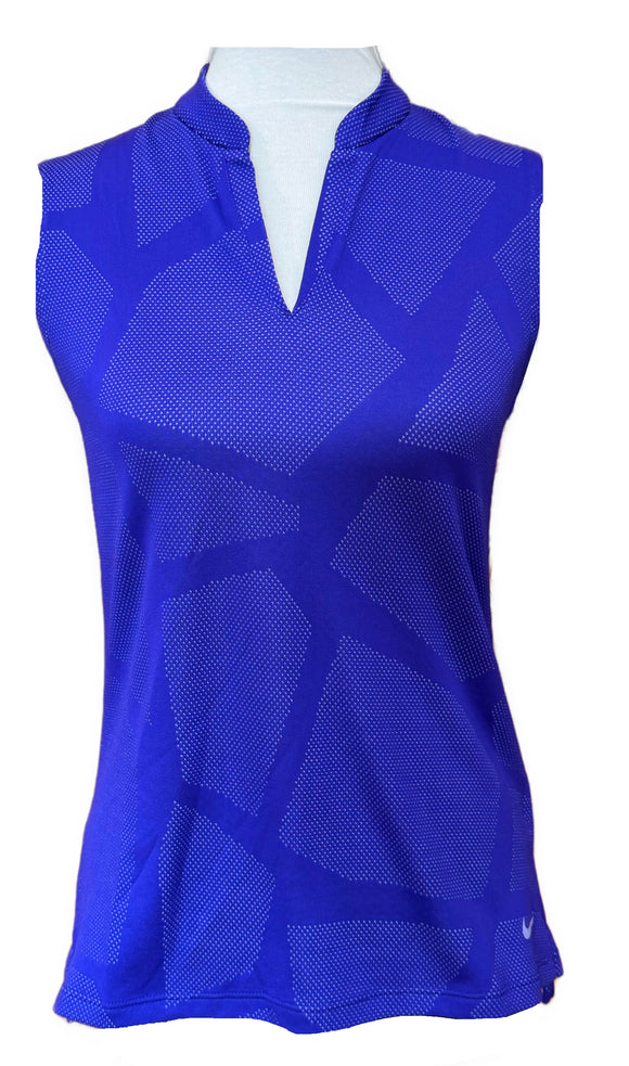Nike Dri-Fit Standard Fit Violet Mesh Shape Sleeveless Golf Top Size S