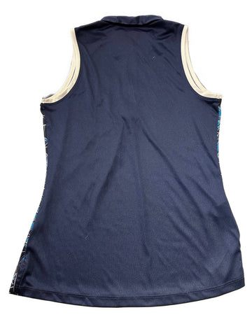 PGA Tour Women's Navy & Blue Floral Print Sleeveless Top Size S - 0