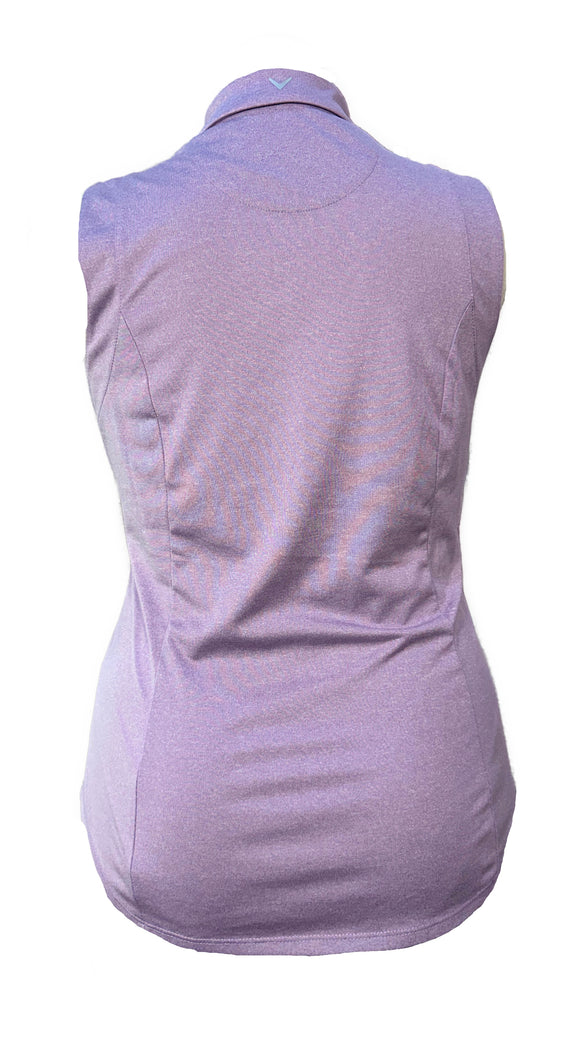 Callaway Lavender Heather Sleeveless Polo Size L
