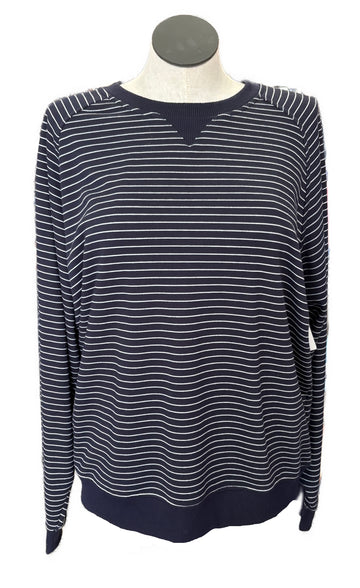 Footjoy Women's Navy & White Striped Crw Golf Pullover Size 2XL MSP$126