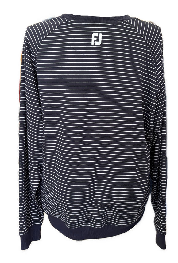 Footjoy Women's Navy & White Striped Crw Golf Pullover Size 2XL MSP$126