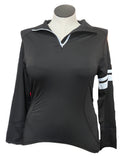 New Scratch Seventy Black Lindsay Long Sleeve Golf Top MSP$89-1
