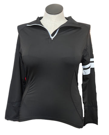 New Scratch Seventy Black Lindsay Long Sleeve Golf Top MSP$89