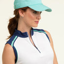 New Women's EP NY White Sleeveless Golf Polo with Color Block Design MSP$80-2