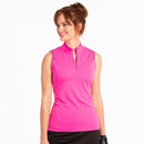 New EP NY Rosa Sleeveless Zip Mock Golf Polo MSP$80-1