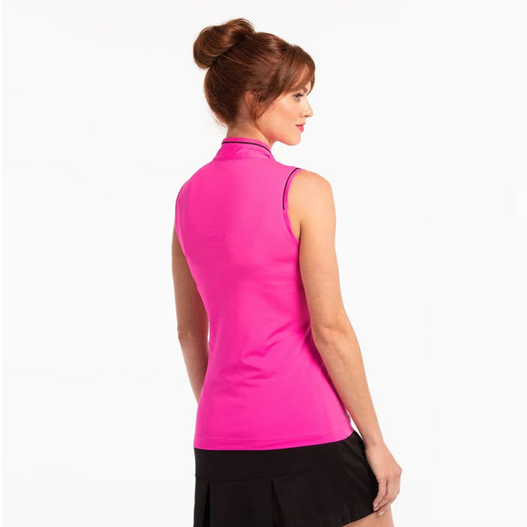 New EP NY Rosa Sleeveless Zip Mock Golf Polo MSP$80