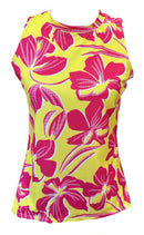 Tail Activewear Yellow & Pink Floral Tank Size M MSP$70-1