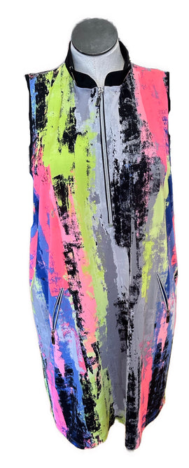 Jamie Sadock Women's Pink, Gray & Green Patterned Golf Dress Size XXL
