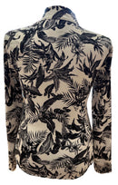 Tommy Bahama Women's Black & White Tropical Print Golf Pullover Size L-2