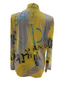 New Sunsense by Jamie Sadock Yellow & Gray Patterned Pullover Size XXL MSP$95-2