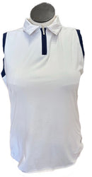 Nike Golf Women's White Sleeveless Top w/Navy Outlining Size XL-1