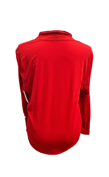 Ibkul Red Ruched 1/4 Zip Sun Shirt Size XXL - 0