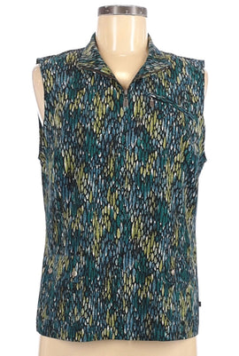 Zenergy Green Patterned Vest Size M