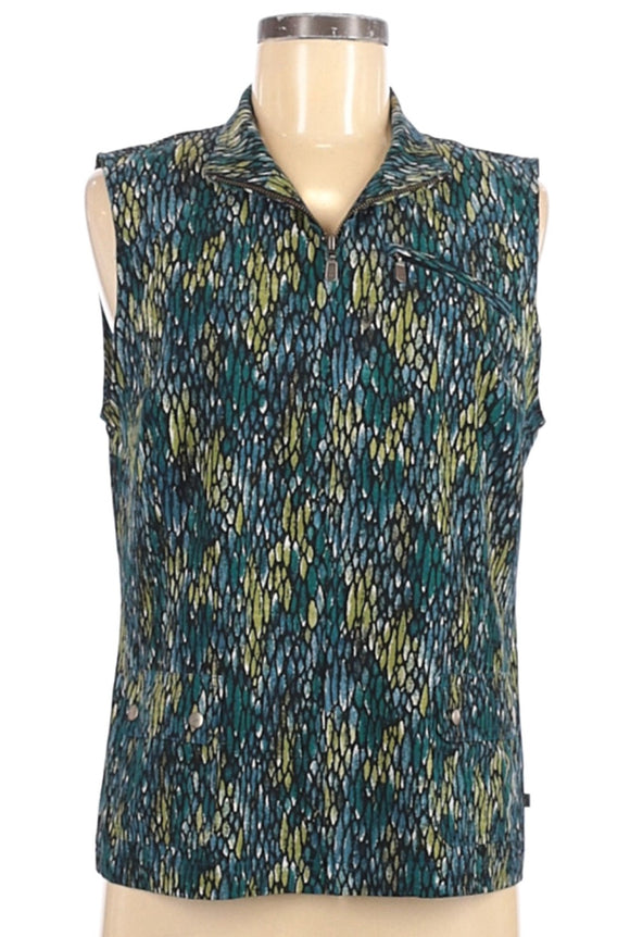 Zenergy Green Patterned Vest Size M