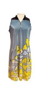 Jamie Sadock Women's Crinkle Gray, Yellow & Black Golf Dress Size M-1
