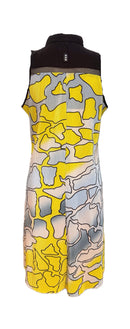Jamie Sadock Women's Crinkle Gray, Yellow & Black Golf Dress Size M-2