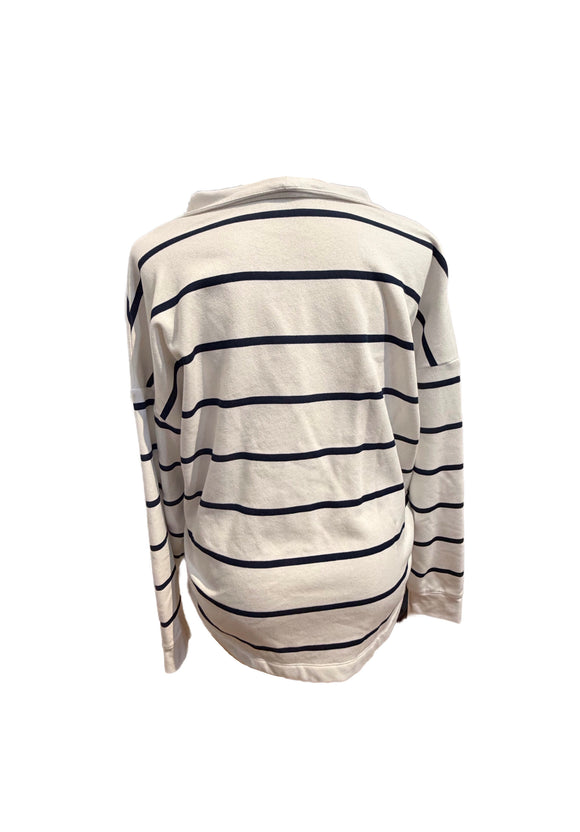 Lady Hagen White & Navy Horizontal Stripe Pullover Size XXL