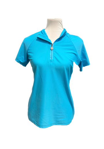 Tzu Tzu Bright Aqua1/4 Zip Mock Top Size M