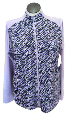 Footjoy Lavender & Navy Full Zip Jacket w/ Logo Size XL