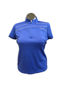 New EP NY Zip Mock Polo w/ Crossover Color - Bluebelle Size L-1