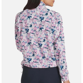 Puma Golf Pink, Periwinkle & White Floral Full Zip Jacket Size XL - 0