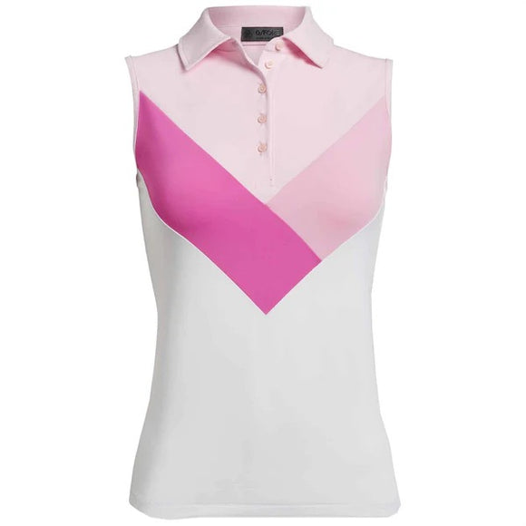 New G/Fore Women's Multi V Sleeveless Golf Polo Size L MSP$110
