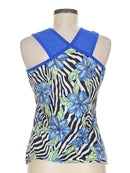 Tail Women's Zebra Print Workout Tank w/Floral Accents Size M MSP$70-2