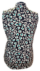 Tail Women's Navy & Teal Cheetah Print Sleeveless Top Size XL-2