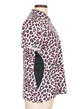 Tail Women's Joli Cheetah Print Short Sleeve Golf Top Size L MSP$93 - 0