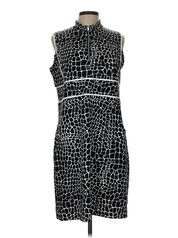 Tail Women's Black & White Patterned Sleeveless Golf Dress Size L