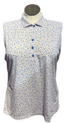 Peter Millar Women's Pink & Blue Golf Shoe & Tee Print Sleeveless Golf Top Size XL-1