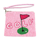 New Pink "Golf" Beaddie Wristlet-1