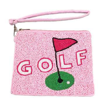 New Pink "Golf" Beaddie Wristlet