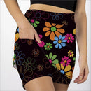 New Skort Obsession Night Daisies Black Golf Skort Size S MSP$72-2