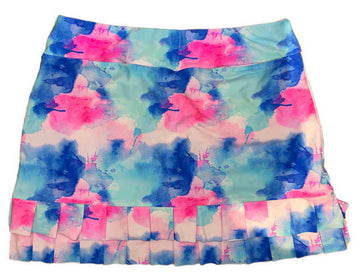 Tzu Tzu Women's Blue & Pink Watercolor Print Golf Skort Size M - 0