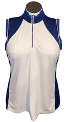 EP NY Women's White Sleeveless Golf Top w/Navy Accents Size XL-1