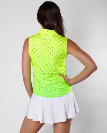 New Sunday Swagger Tropical Glow Sleeveless Women's Golf Top - 0