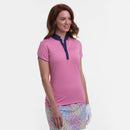 New EP NY Pink Cap Sleeve Golf Polo w/ Navy Collar MSP$84-2