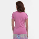 New EP NY Pink Cap Sleeve Golf Polo w/ Navy Collar MSP$84-3