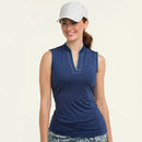 New EP NY Navy Sleeveless Mandarin Collar Golf Polo MSP$84-1