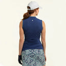 New EP NY Navy Sleeveless Mandarin Collar Golf Polo MSP$84-3